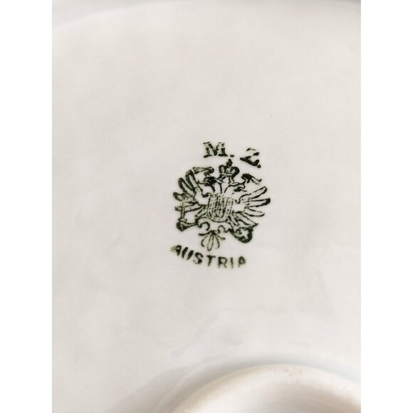 Antique MZ Austria Finger Hole Platter Collectible Hand Painted Platter 10 1/4" - Picture 14 of 16